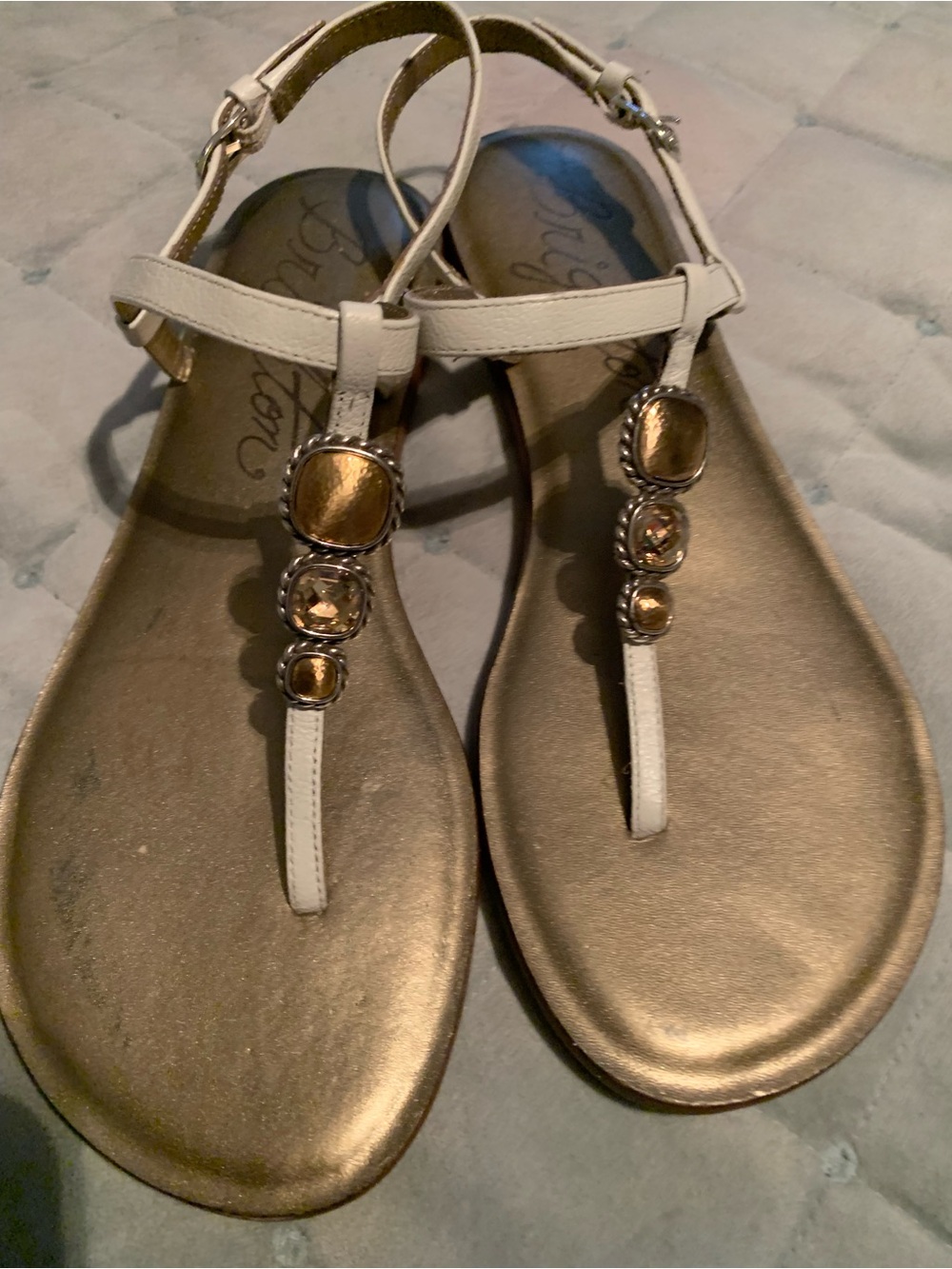Brighton Women's Sandals in White and Gold